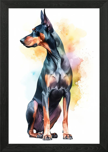 Watercolor doberman puppy - watercolor,