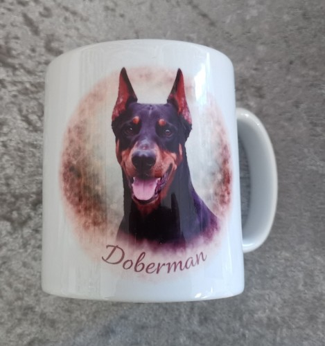 Doberman ceramic mug - doberman,