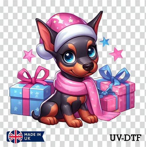 Chrismtas doberman puppy dog - puppy,