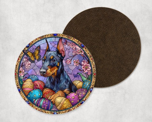 Doberman puppy dog easter - dog, eggs
