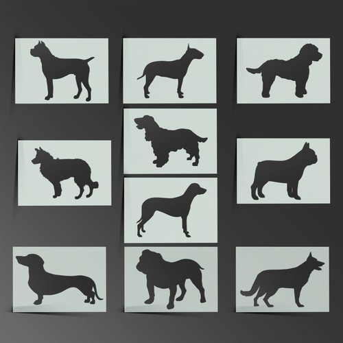 Dog stencil dogs - dogs, mylar