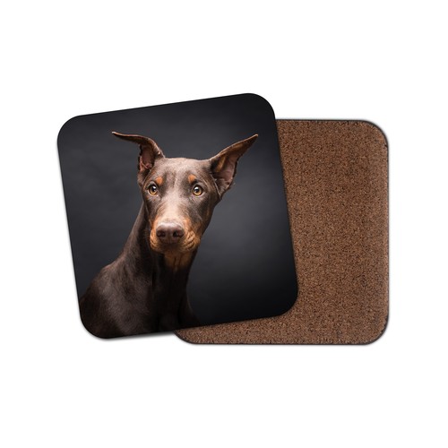 Doberman pinscher dog coaster - pinscher,