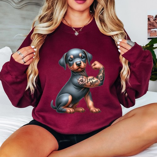 Love mom doberman puppy dog - love,